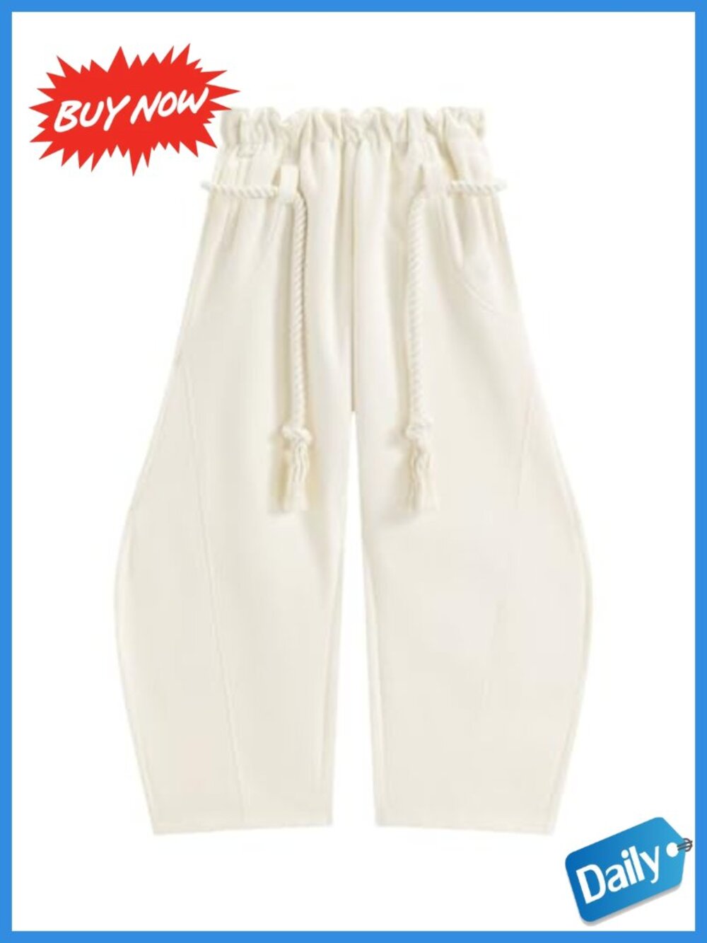Super Baggy Barrel Sweatpants Wide Leg Elastic Waist Unisex Lantern Trousers